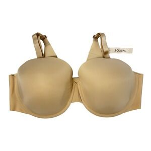 NEW! Soma‎ Vanishing 360 Perfect Coverage Bra 42D Pale Sand Beige Underwire $60